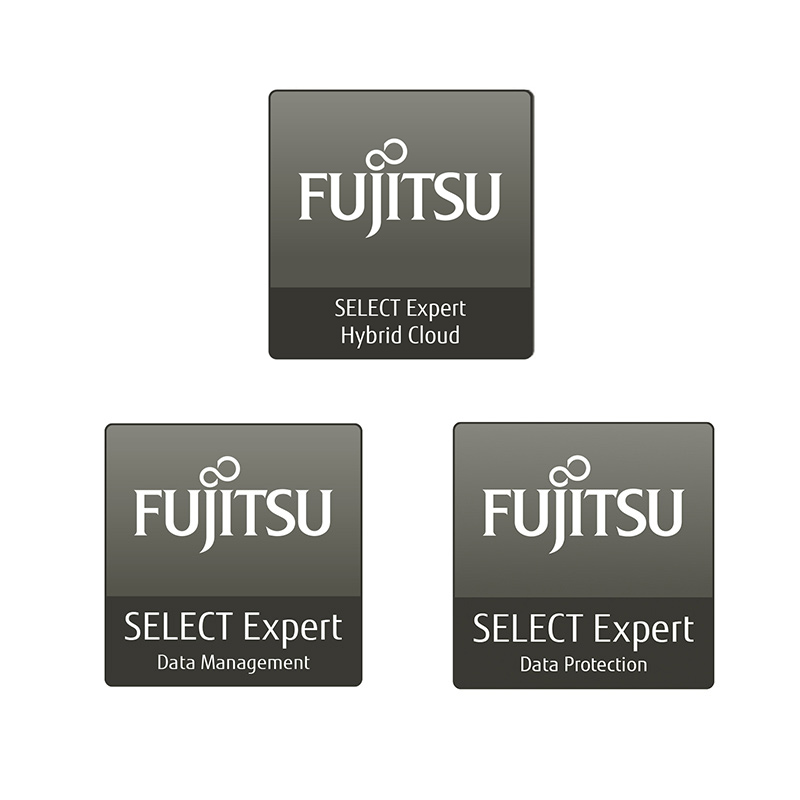 Server Beratung: Fujitsu Partner Logos Hybrid Cloud, Data Management und Cloud Data Protection