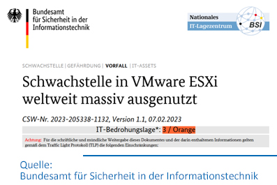Schwachstelle in VMware ESXi weltweit massiv ausgenutzt